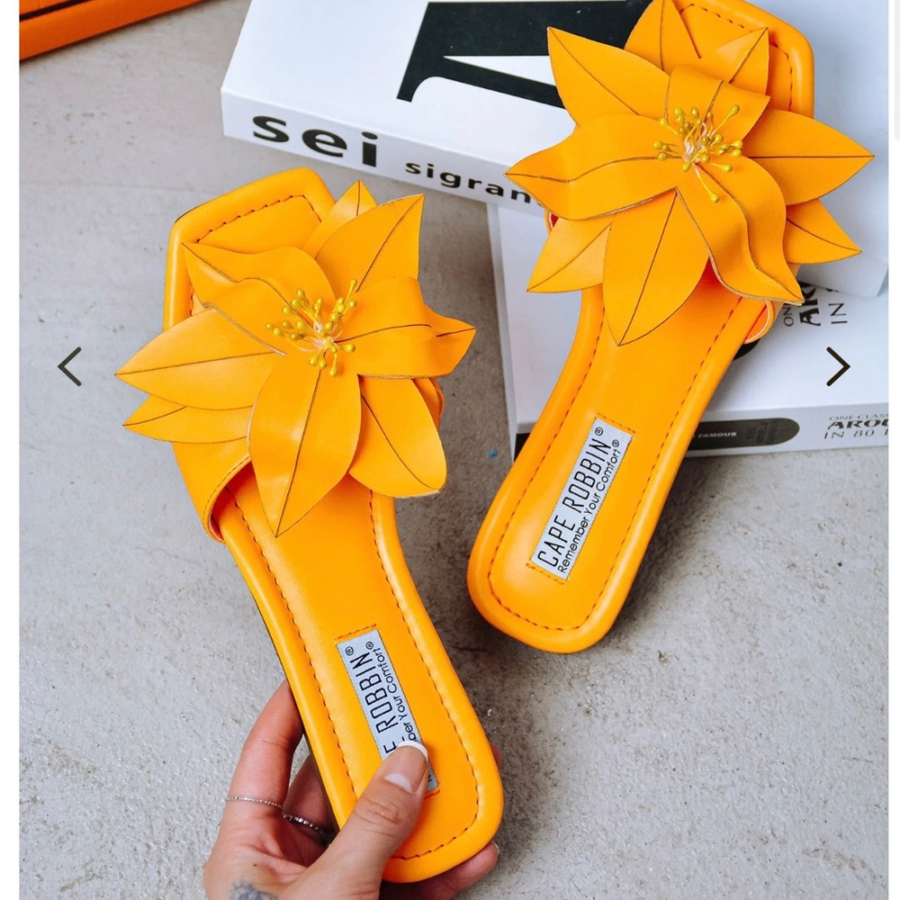 Orange flower sandals